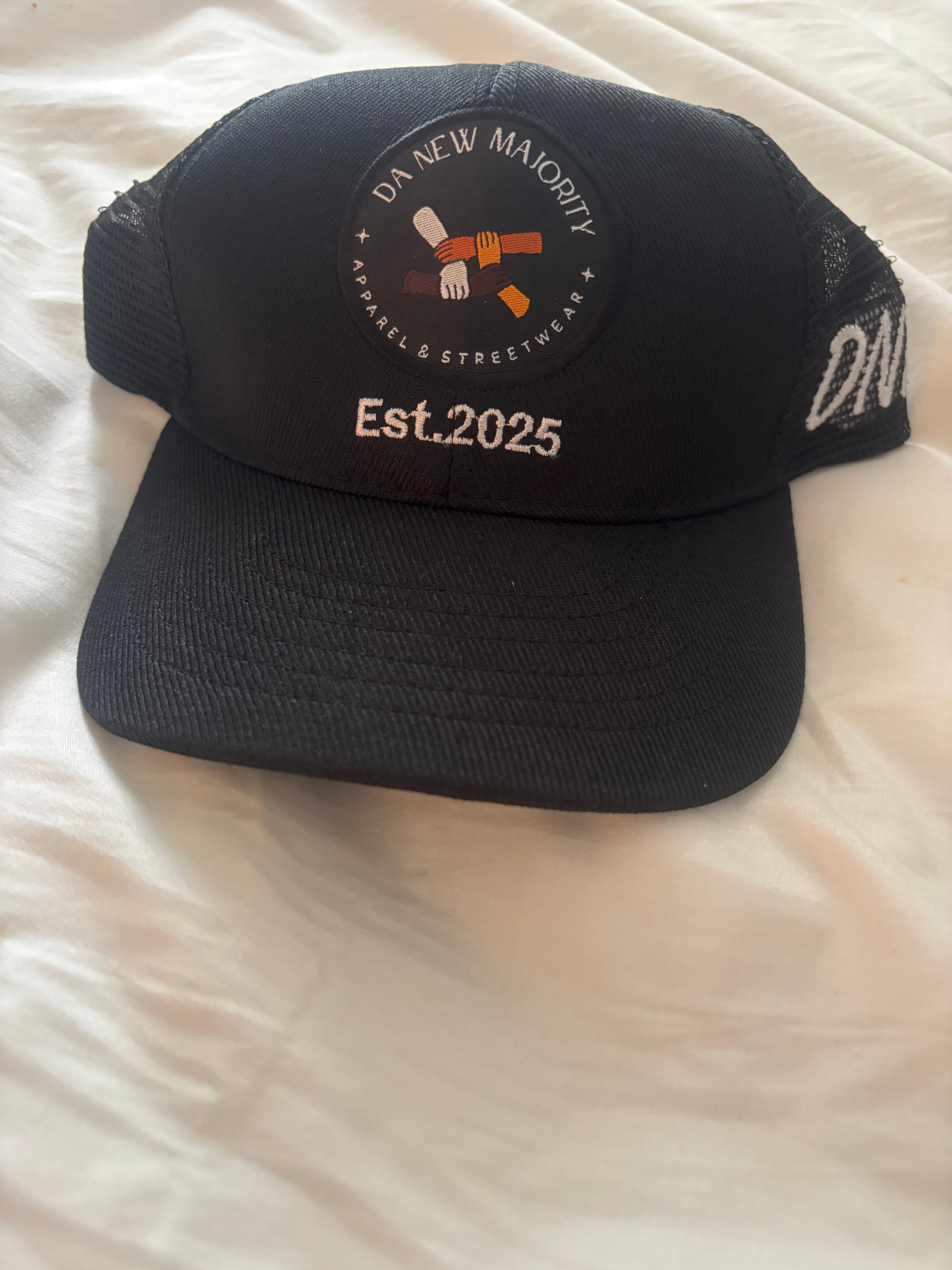 Black, Embroidered DNM patch Trucker Hat