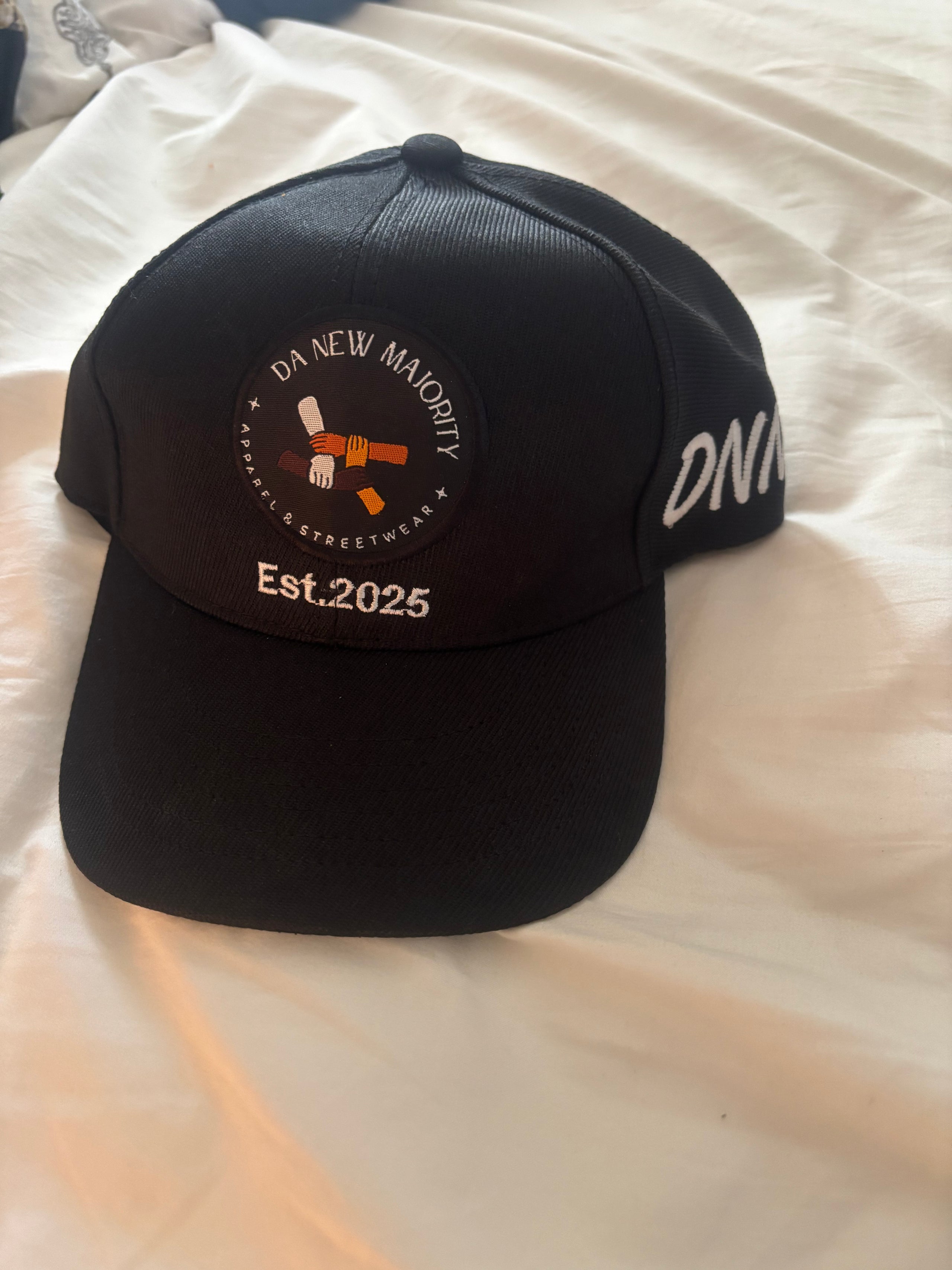 Black, Embroidered DNM patched Fitted Cap